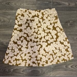 Toad&Co Tan A-Line Floral Skirt
